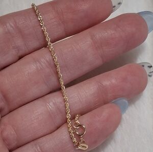 10K Solid Gold Diamond Cut Twist Rope Bracelet  7"